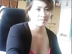 Chinese milf plays with the..