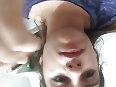 Teen licks chunky breast..